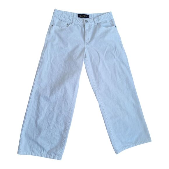 Indigo Rein White Denim Loose-Fit Jeans Wide Leg Cotton Juniors size 13 Mid Rise - Picture 16 of 16
